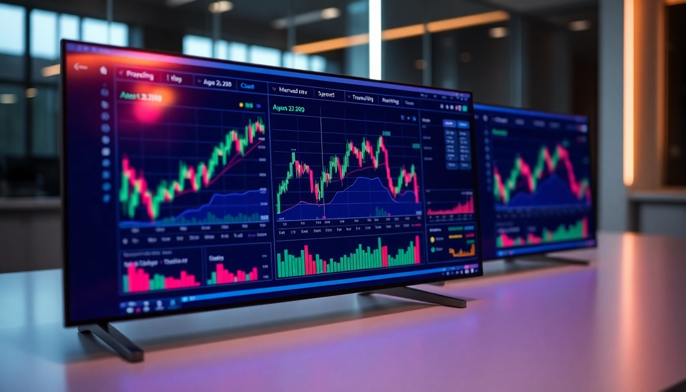AICoin trading platform with real-time charts, highlighting market data, secure crypto transactions, and device compatibility for investors.