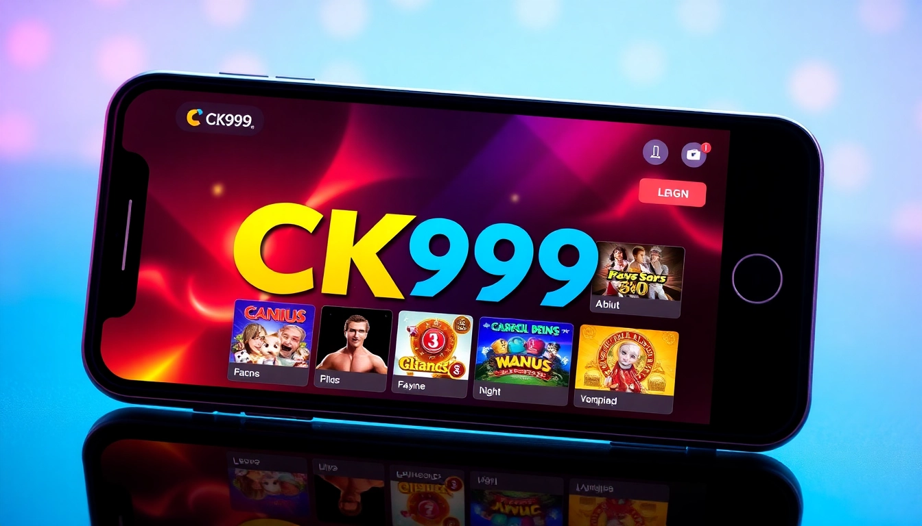 Download the ck999 app with sleek casino game interface on a smartphone for seamless gaming experience.