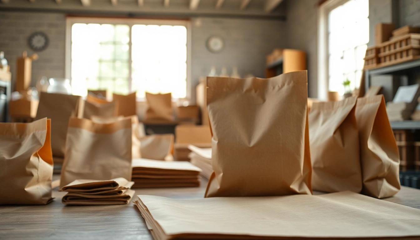 High-quality torba papierowa bag being filled with baked goods at eco-friendly bakery