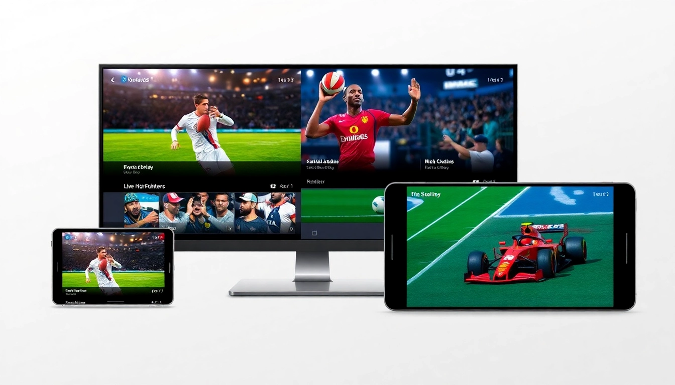 Live sports stream on streameast showing football and F1 race in HD on mobile and smart TV for