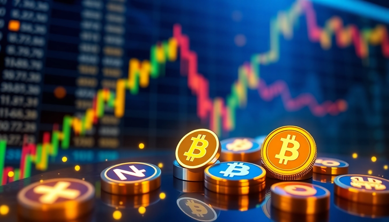 NFTs Latest News highlights in a vibrant digital style with market charts and crypto icons for