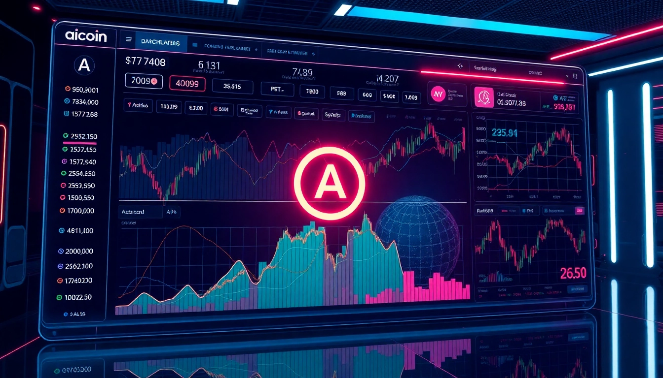 Aicoin digital trading interface with real-time market data emphasizing aicoin price trends and